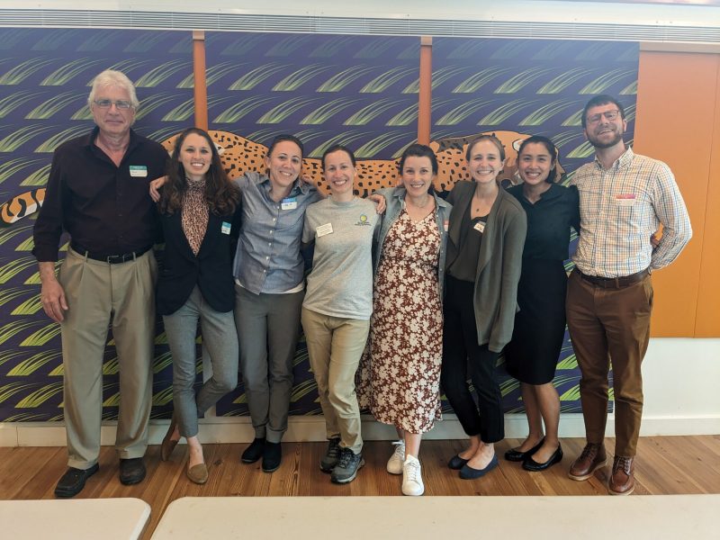Veterinary pathology faculty and residents (former and present) at the Northeast Veterinary Pathology Conference 2023 held at the Smithsonian Zoo, DC. (Left to right: John Trupkiewicz, Laine Feller, Katie Mulka, Lauren Peiffer, Lisa Mangus, Emily Garrison, Katti Crakes, Nate Crilly)